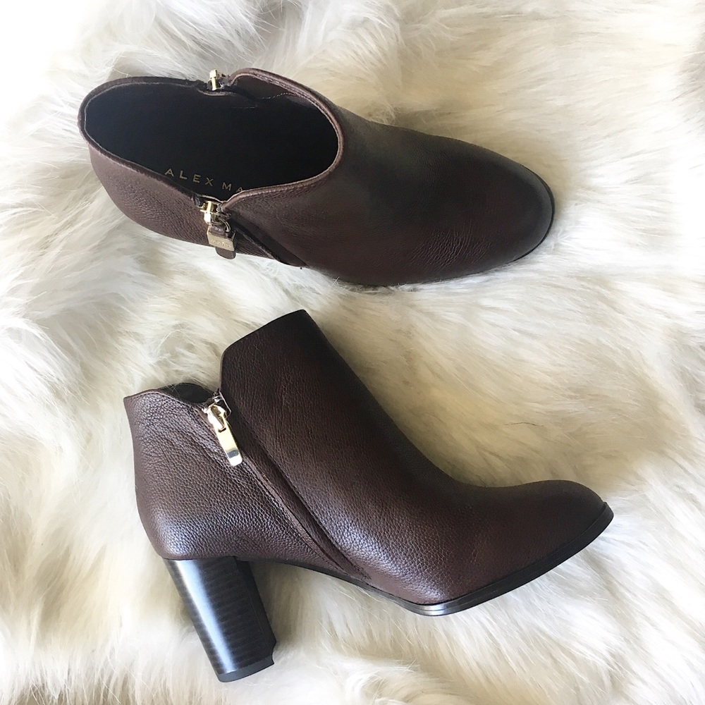 New Alex Marie Dark Brown Heel Booties
